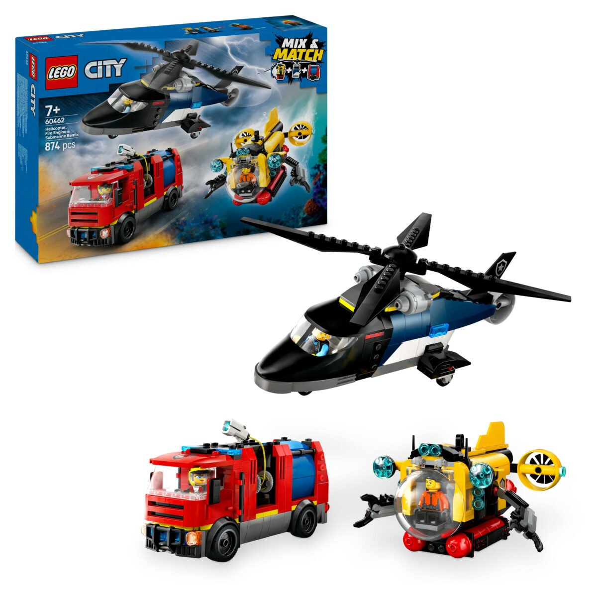 LEGO City 60462 - Helicopter Fire Truck & Submarine Remix