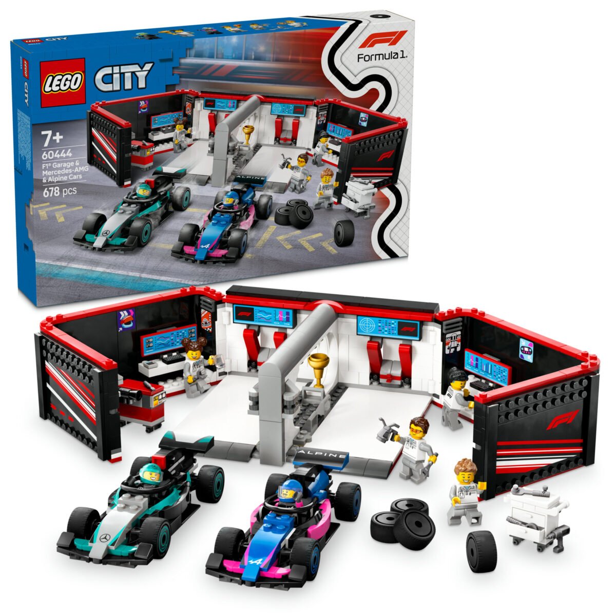 LEGO City 60444 - F1 Garage & Mercedes-AMG & Alpine Cars